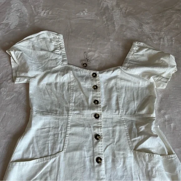 Sold! ❤️Madewell Linen-Cotton Puff-Sleeve Mini Dress - Picture 6 of 15